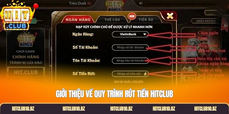 Giới thiệu về quy trình rút tiền Hitclub